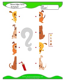 Resmi Diğer Yarısı ile Eşleştir Çalışma Sayfaları